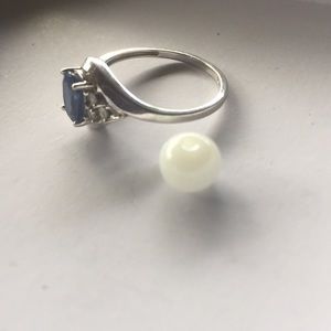 Jewelry - Blue Sapphire & 10k Raw Silver Ring Jewelry - Blue Sapphire & 10k Raw Silver Ring
